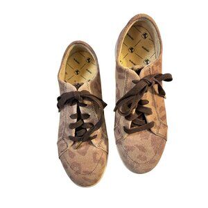 Revere Athens Suede Sneaker Shoes Cognac/Camo Size 8 M